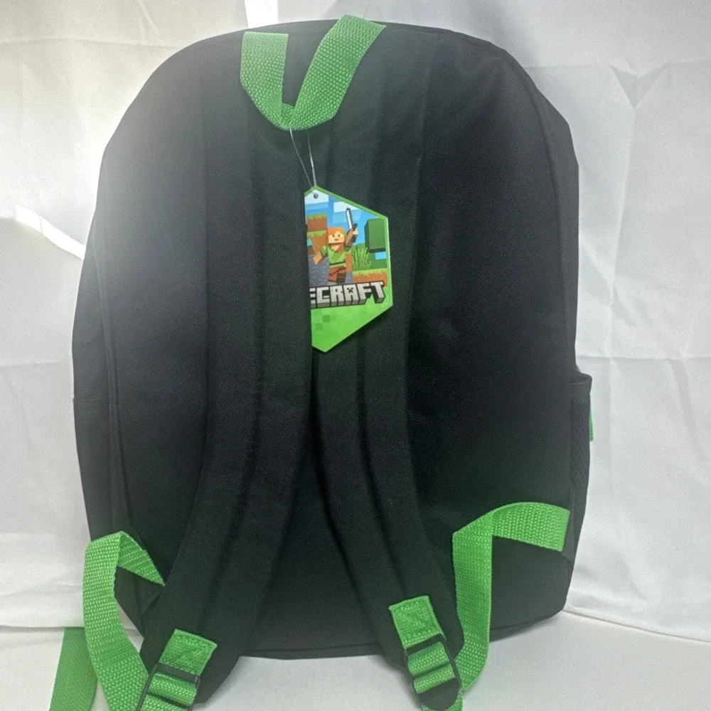 Children Minecraft Creeper Backpack Lunch Box Water Bottle Extra‎ Pouch Boy Girl